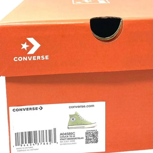 Converse Chuck 70 High Shoes Casual Men's Sneakers Canvas Vitality Green A04585C - Picture 10 of 11